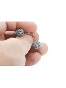 Vintage craft Earrings Aquamarine Sterling silver 925 vec117s